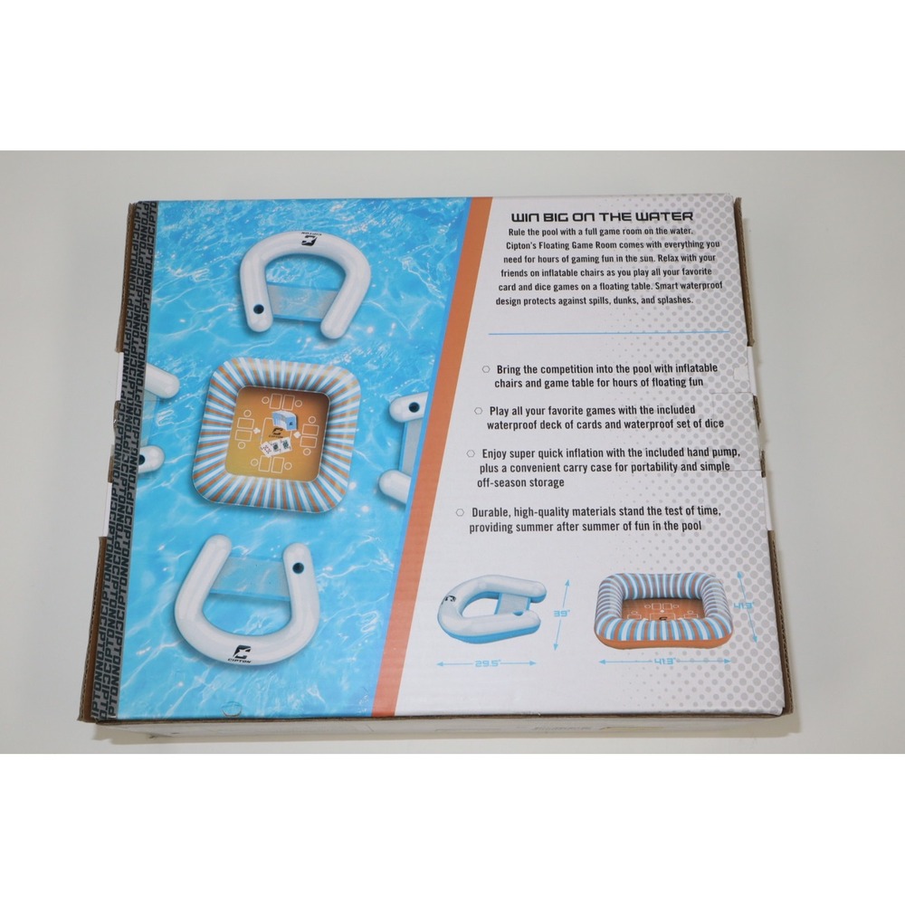 Cipton Floating Inflatable Card Table Set with Seats - Picture 3 of 7